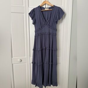 Ruffled blue-Gray Dress